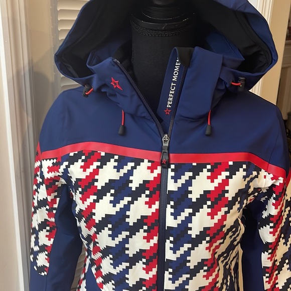 Perfect Moment Mountain Mission III Navy/Houndstooth Jacket w/Removeable Hood - Picture 4 of 9